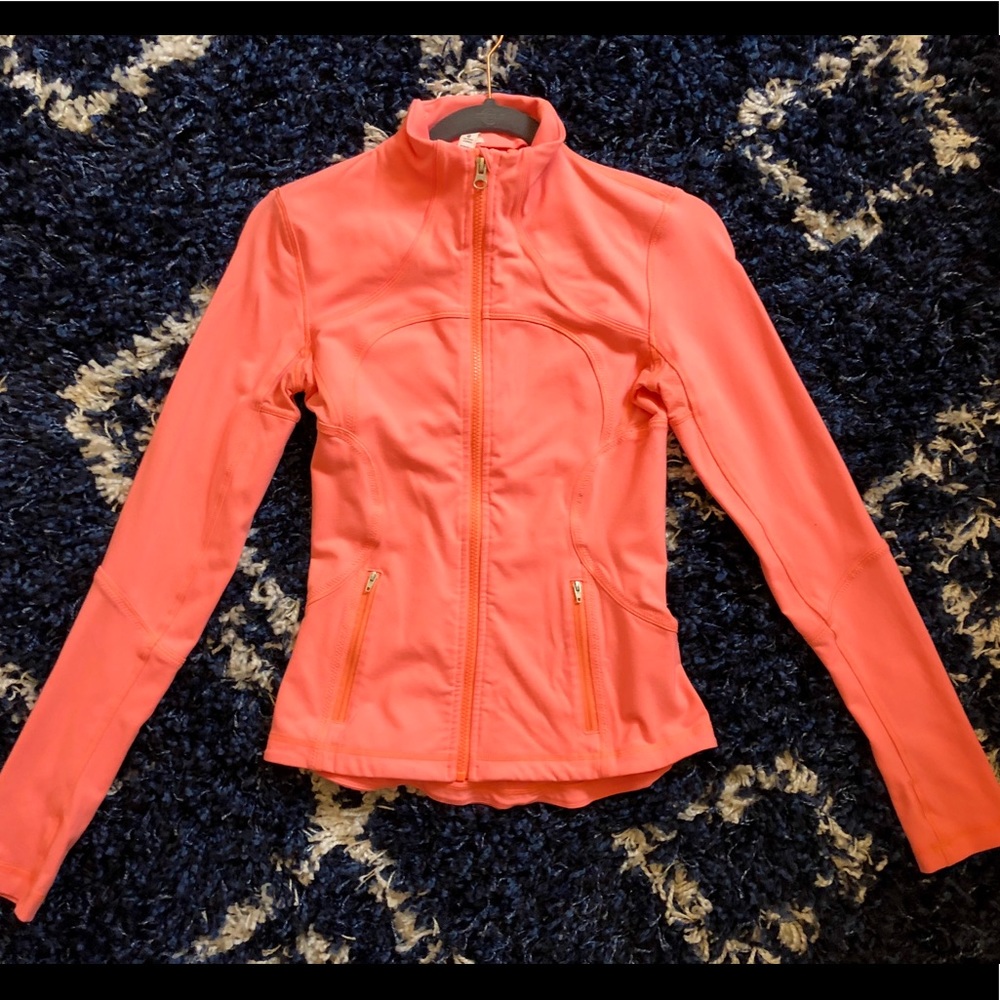 Orange Lulu Lemon Zip Up Jacket Size 4